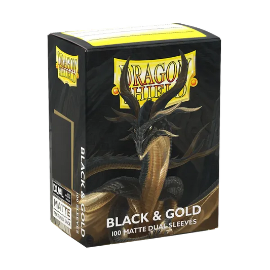 Dragon Shield - Black & Gold - Matte Dual Sleeves - Standard Size (100)