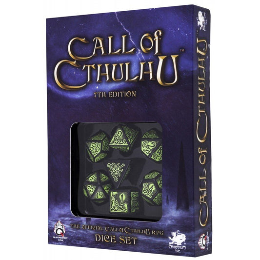 Call of Cthulhu: 7th Edition Dice Set (7) - Schwarz & Grün - Würfel