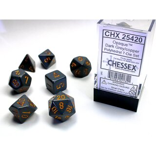 Chessex - Würfelset Dark Grey/Copper (7)