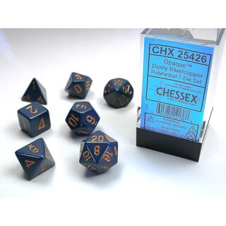 Chessex - Würfelset Opaque Dusty Blue/Copper (7)