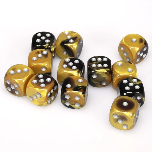 Chessex - Würfelset Gemini Gold/Silver - 12 Stück