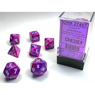 Chessex - Würfelset Festive Violet/White (7)