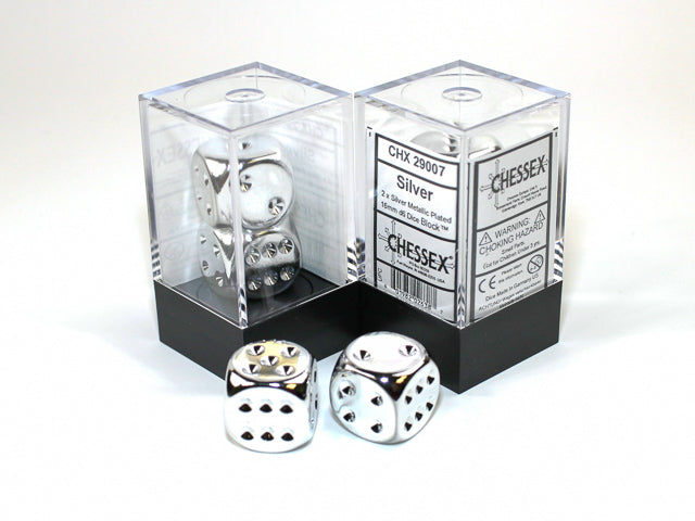 Chessex - Würfelset Silver Metallic - 2 Stück