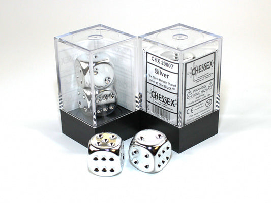 Chessex - Würfelset Silver Metallic - 2 Stück