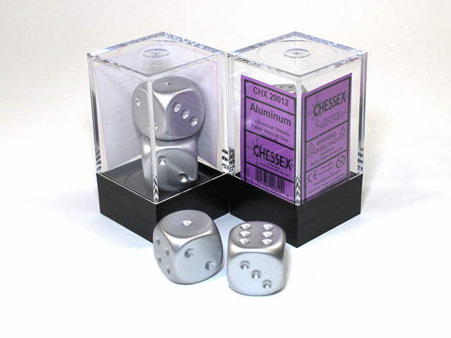 Chessex - Würfelset Aluminium matt Metallic - 2 Stück