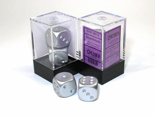 Chessex - Würfelset Aluminium matt Metallic - 2 Stück