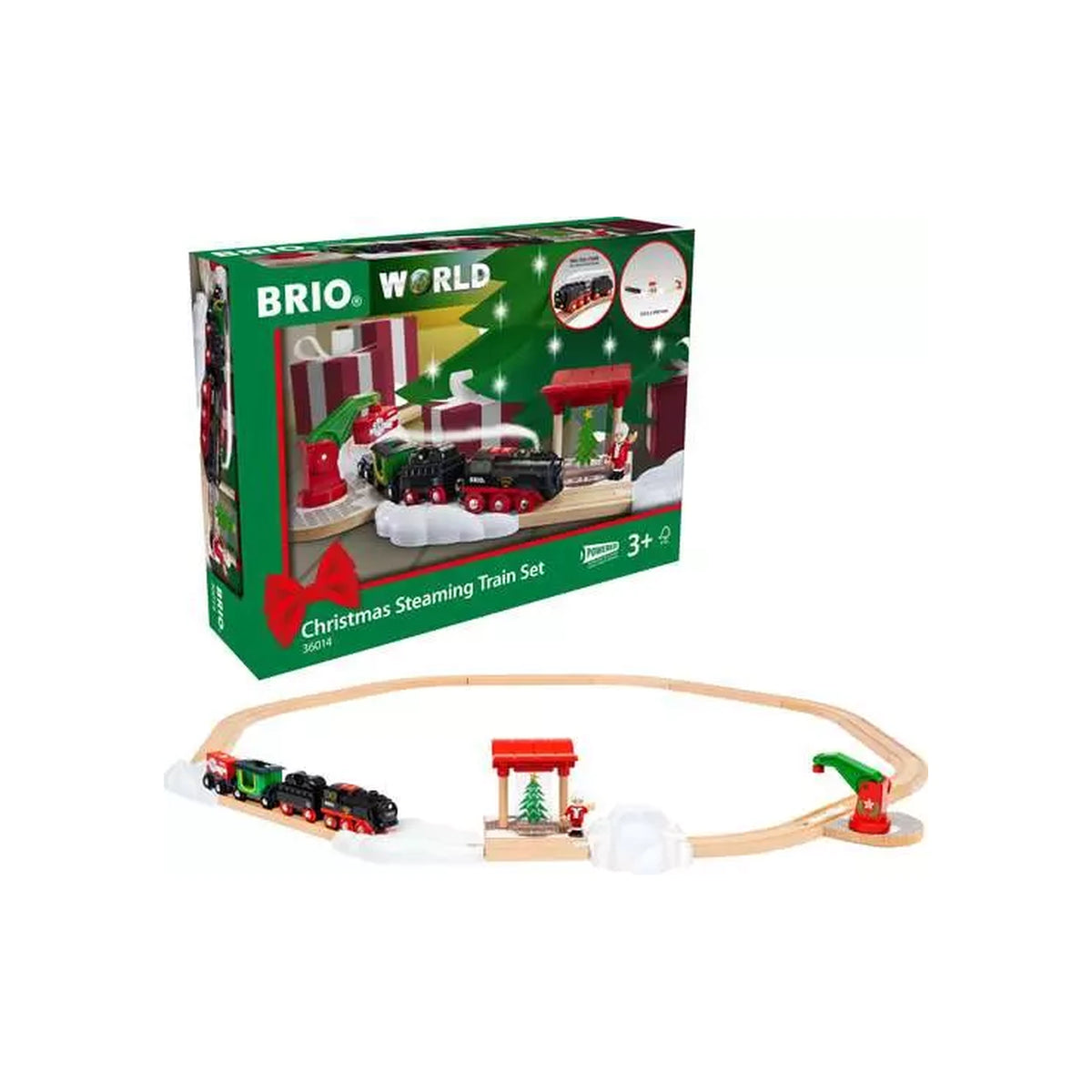 Brio World - 36014 - Batterie-Dampflok Weihnachts-Set