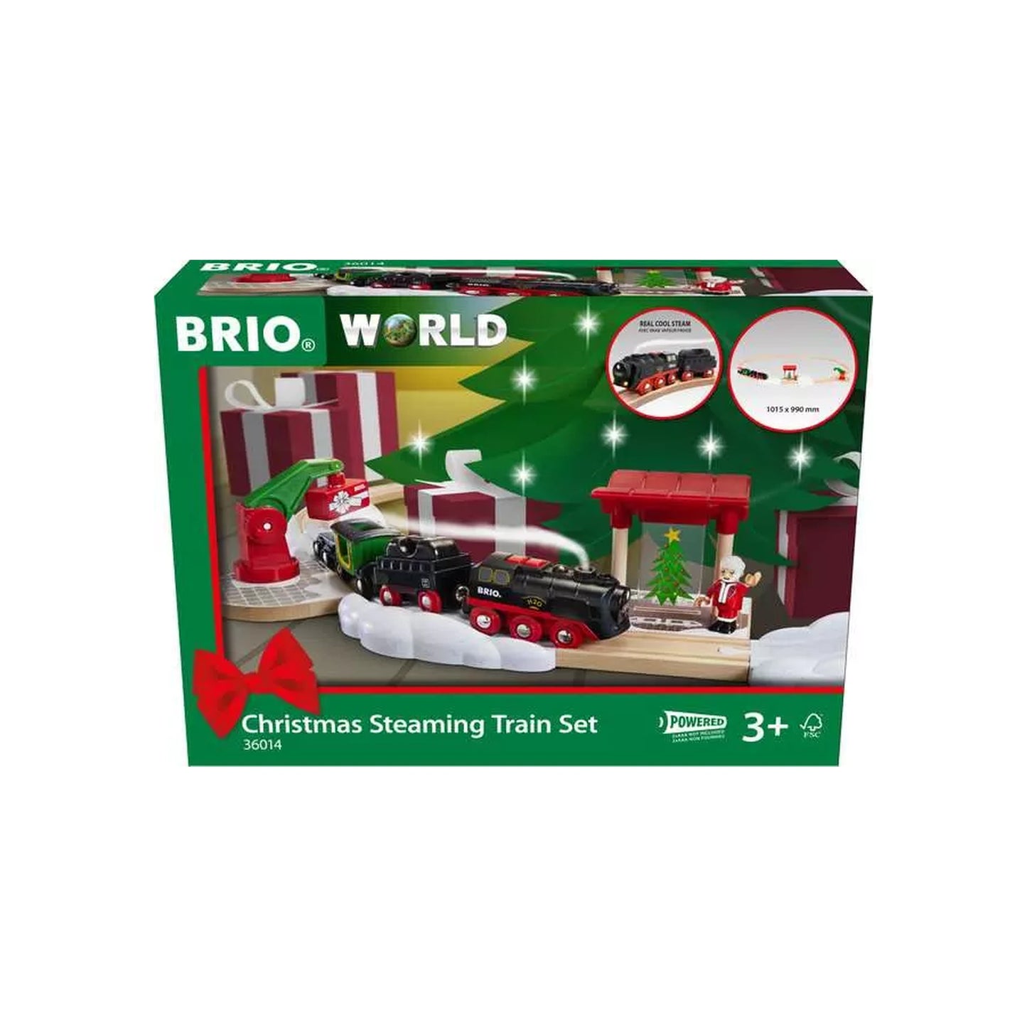 Brio World - 36014 - Batterie-Dampflok Weihnachts-Set