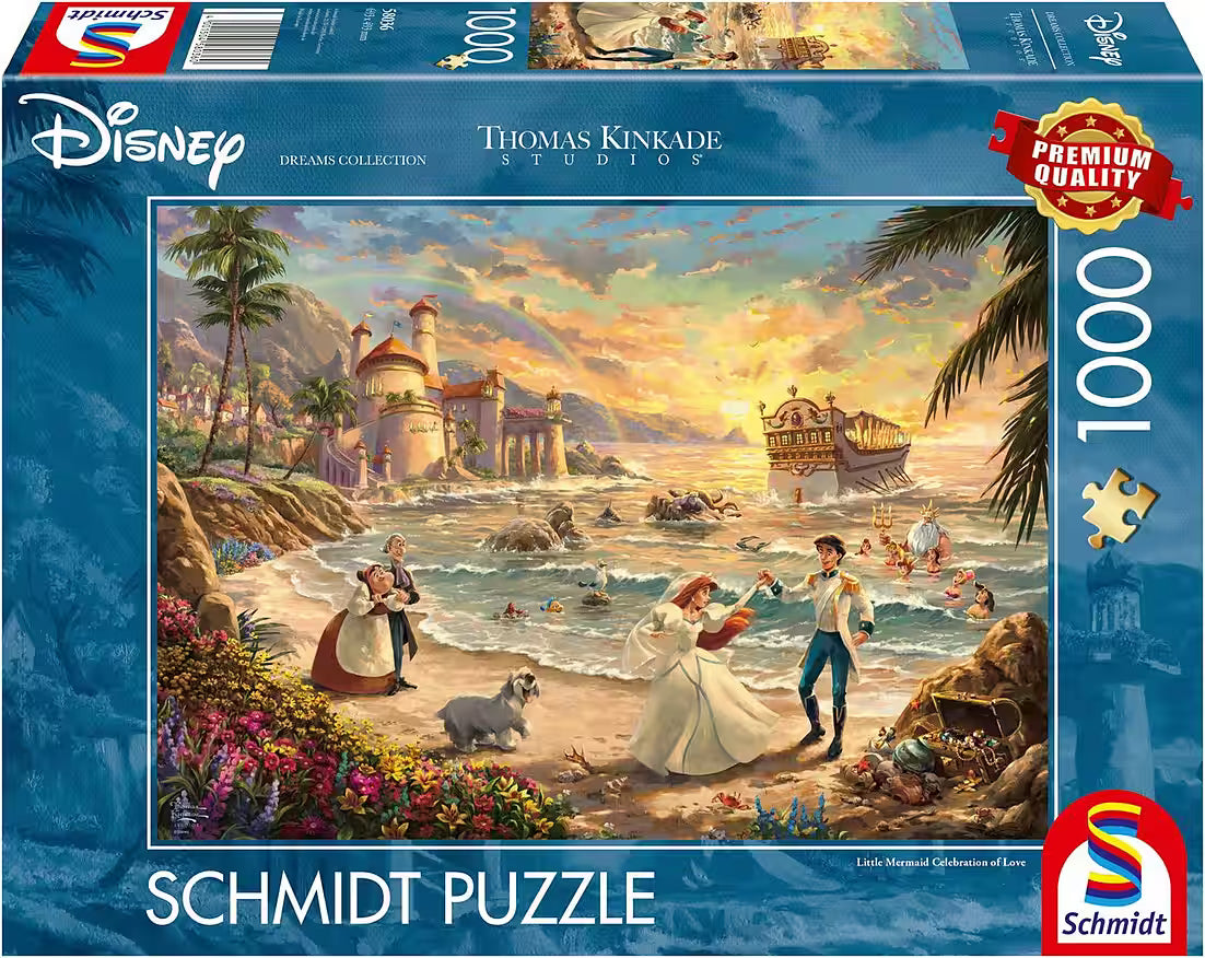 Schmidt Puzzle - Disney - Thomas Kinkade: Little Mermaid Celebration of Love - Puzzle - 1000 Teile