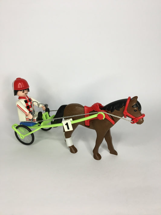 Playmobil Trabrennpferd mit Sulky 4192 - C0478