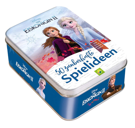 Die Eiskönigin 2 - 50 zauberhafte Spielideen für tolle Kinderpartys: Metall-Box mit 50 Karten
