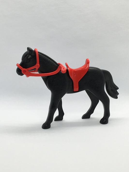 Playmobil Pferd mit Sattel und Zaumzeug - schwarz - C0708