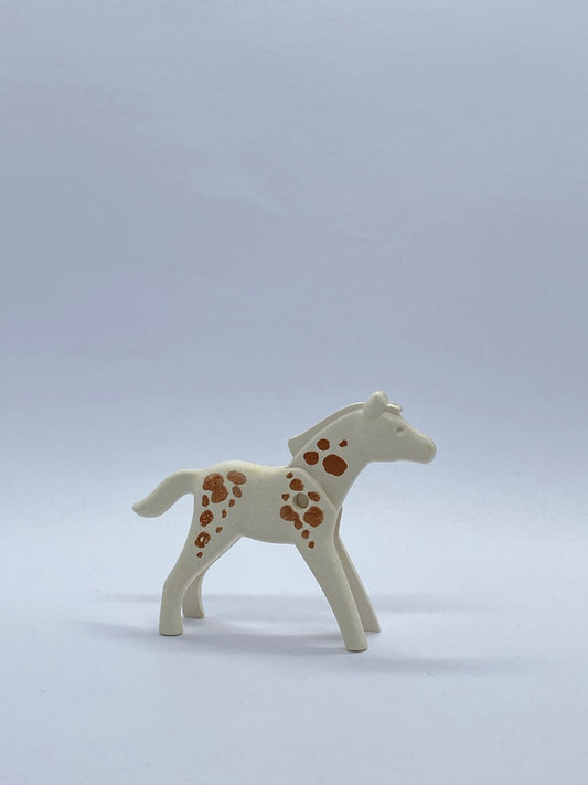 Playmobil Fohlen - Geobra - weiß mit braunen Flecken - A1027