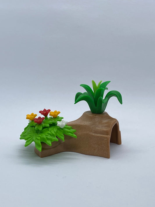 Playmobil Baumstamm mit Busch und Blumen - A1395