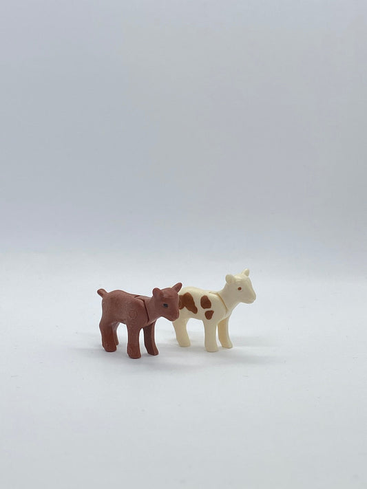 Playmobil 2 kleine Ziegen - weiß und braun - Bauernhof - A2218