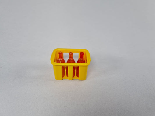 Playmobil gelber Kasten mit 6x roten Flaschen - Ersatzteil - Küche - Camping