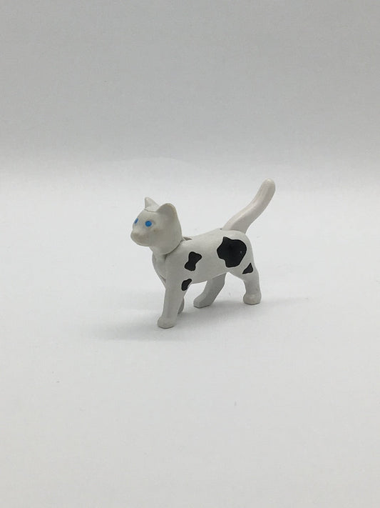 Playmobil Katze - weiß gefleckt - beweglicher Kopf und Schwanz - C2594