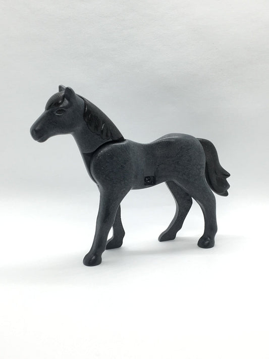 Playmobil Pferd - dunkelgrau mit schwarzer Mähne - C2648