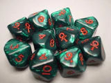 Chessex - Würfelset Ankh Green/Red (10)