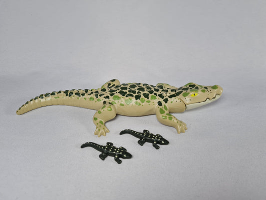 Playmobil Krokodil Mutter mit 2 Jungtieren-Ersatzteil-Zoo-Safari-Tiere