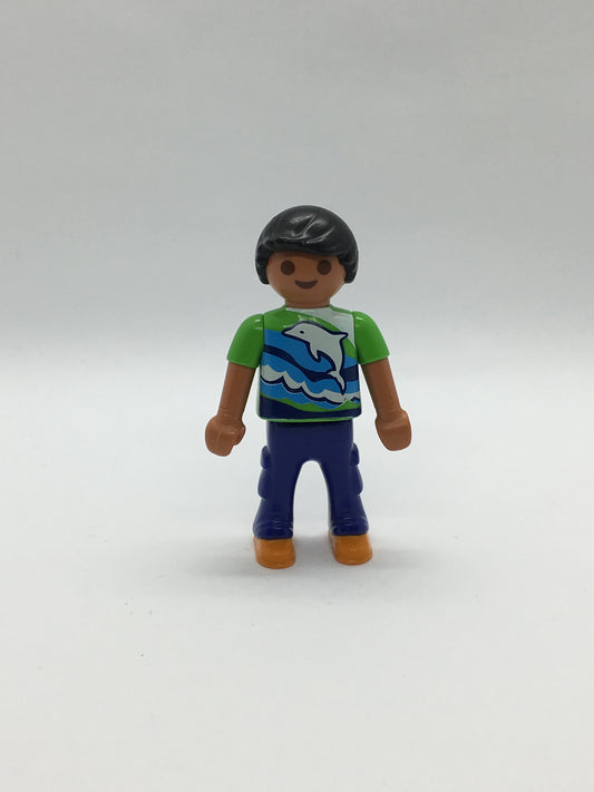 Playmobil Junge - T-Shirt blau-grün mit Delphinaufdruck - Figur - C1887