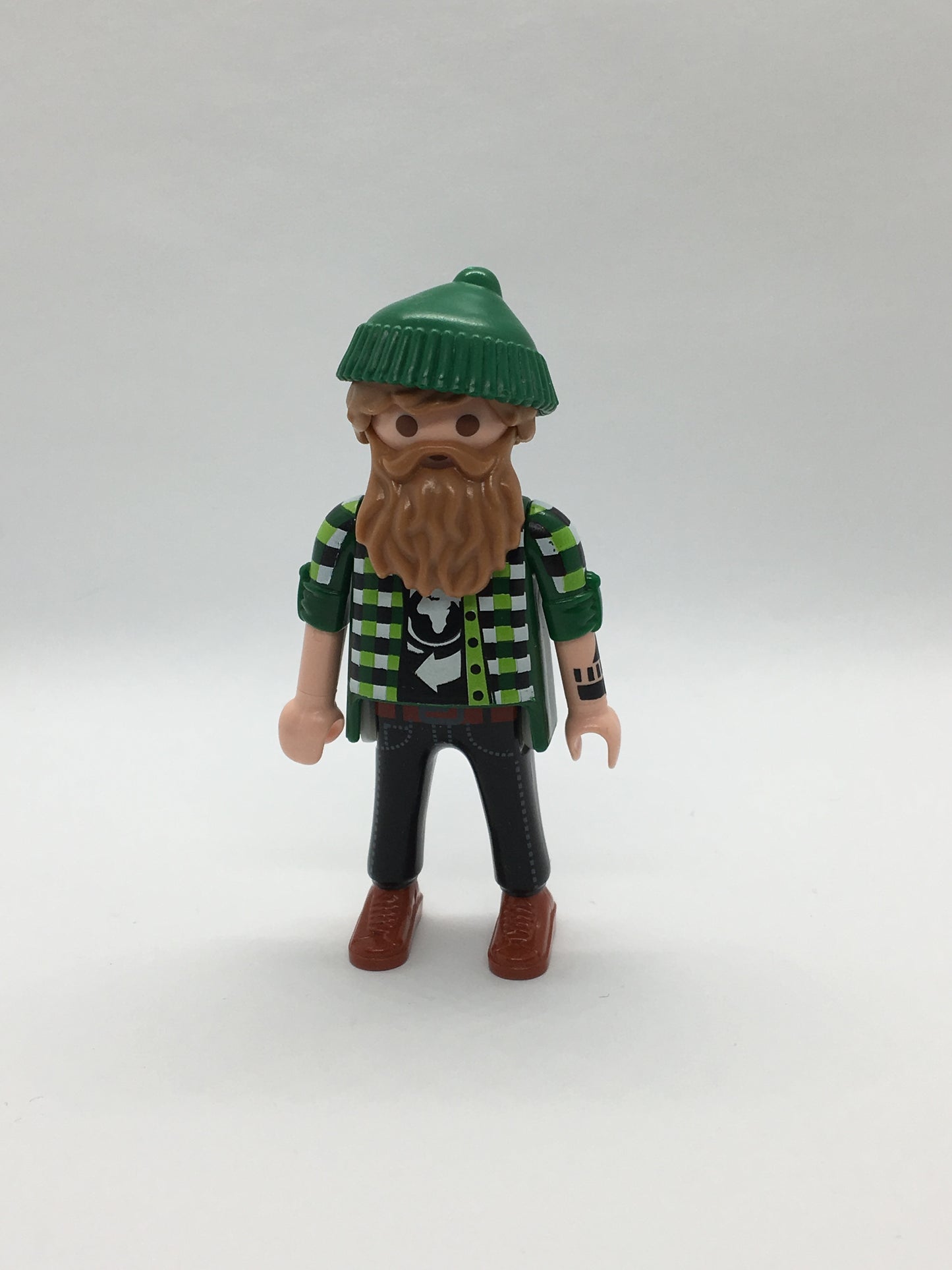 Playmobil Mann - grün-schwarz kariertes Hemd - Figur - C1909