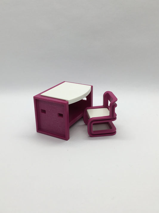 Playmobil Schreibtisch mit Stuhl - magenta - Zubehör - C1915