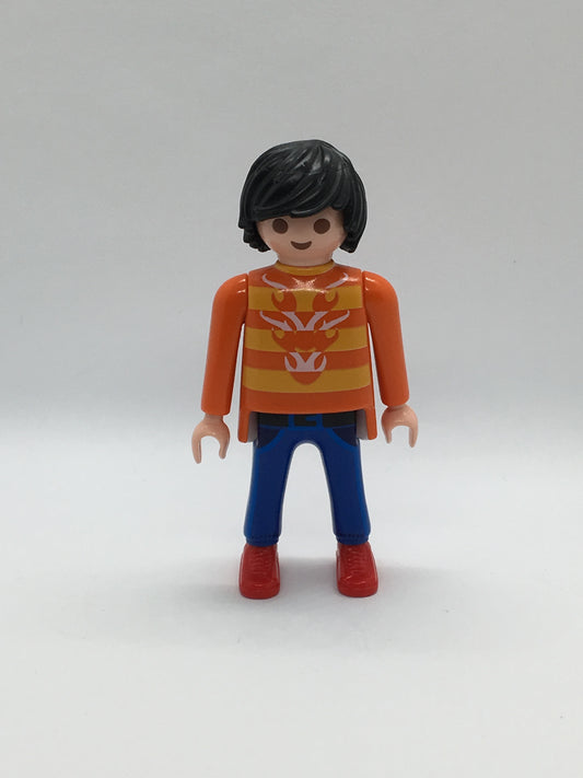Playmobil Mann - orange-gelb gestreiftes Shirt - Figur - C1969