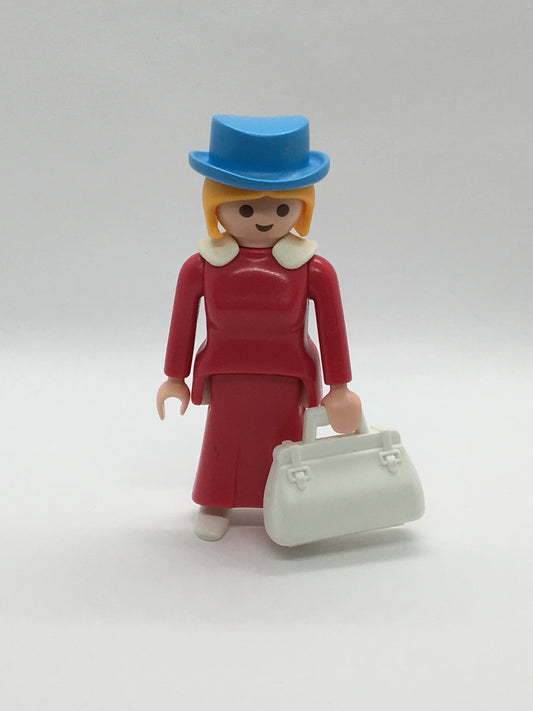 Playmobil Frau mit Tasche und Hut - Vintage - Figur - C2065