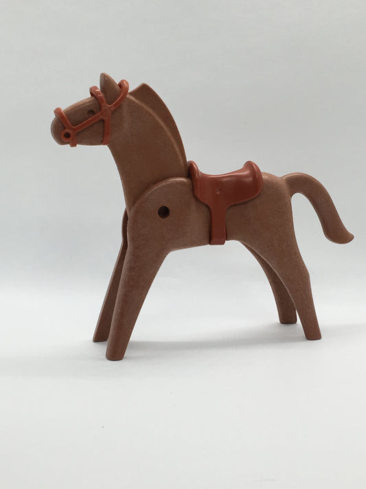 Playmobil Pferd mit Sattel und Zaumzeug - rotbraun - C2491