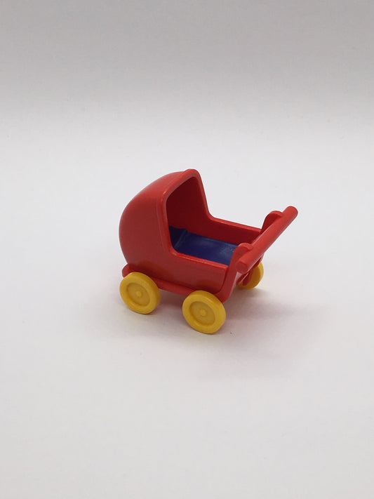 Playmobil Puppenwagen rot mit blauer Einlage - Zubehör - Ersatzteil - Kinderzimmer - 0038