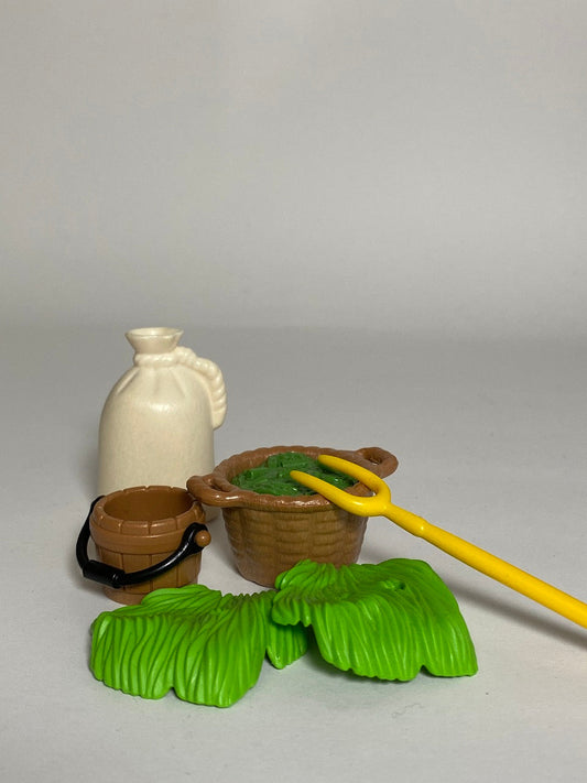 Playmobil Set Korb mit Gras - Sack - Gras - Eimer - Bauernhof - 8710