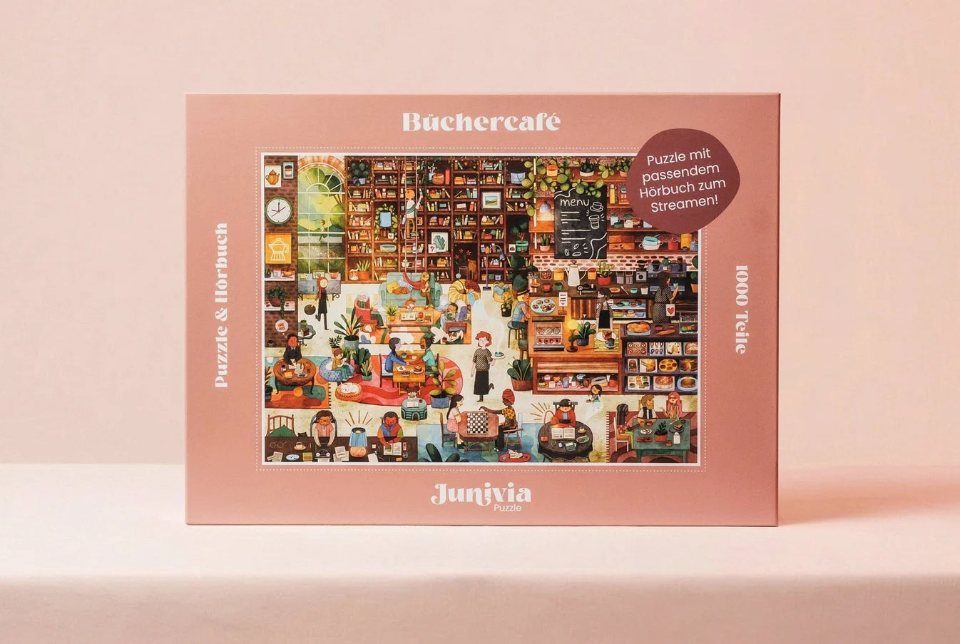 Junivia - Büchercafe' - Puzzle - 1000 Teile - mit Hörbuch