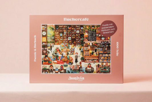 Junivia - Büchercafe' - Puzzle - 1000 Teile - mit Hörbuch