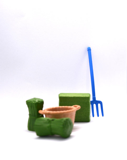 Playmobil Korb mit Heuballen und Heugabel - Bauernhof - P0271