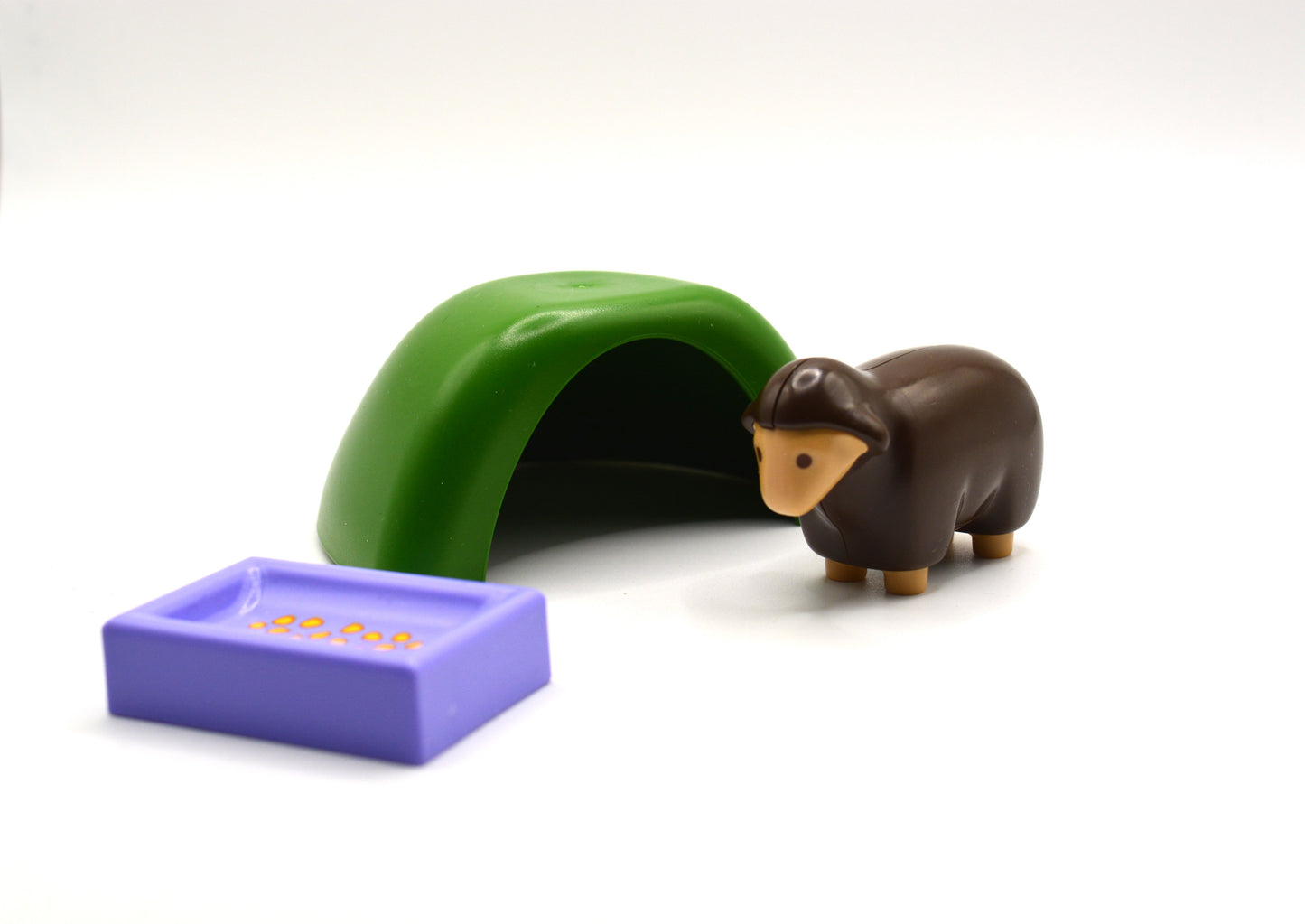 Playmobil 123 - Schaf braun mit Futtertrog und Unterstand- P0741