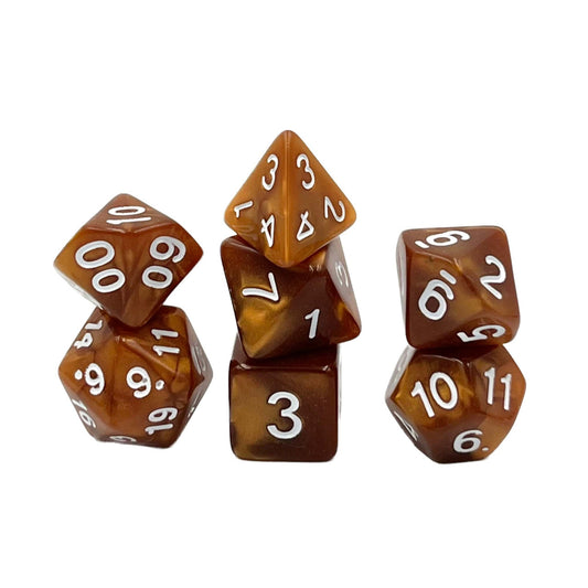 Dice4friends - Würfelset: Pearl: Copper (7)