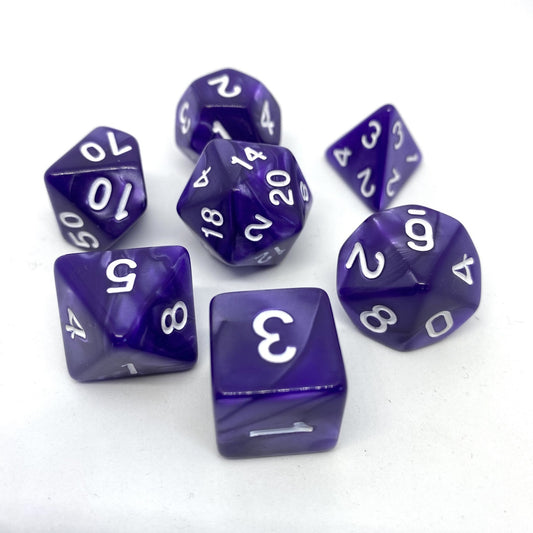 Würfelset Pearl: Purple/White (7)