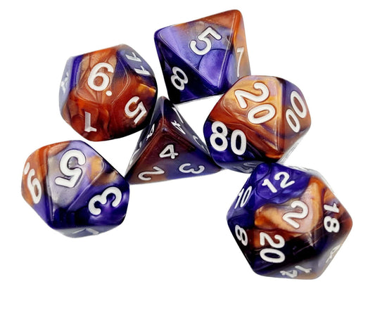 Dice4friends - Würfelset Racing: Copper/Purple (7)