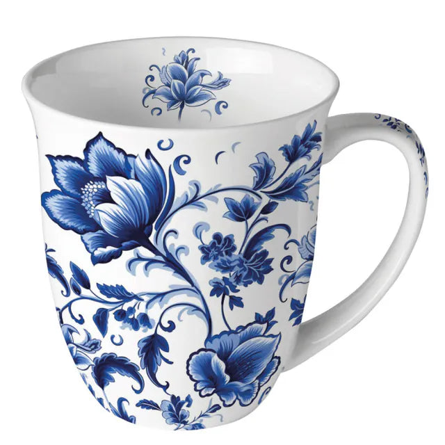 Ambiente-  Tasse 0.4 L - Blumen Delft Blau