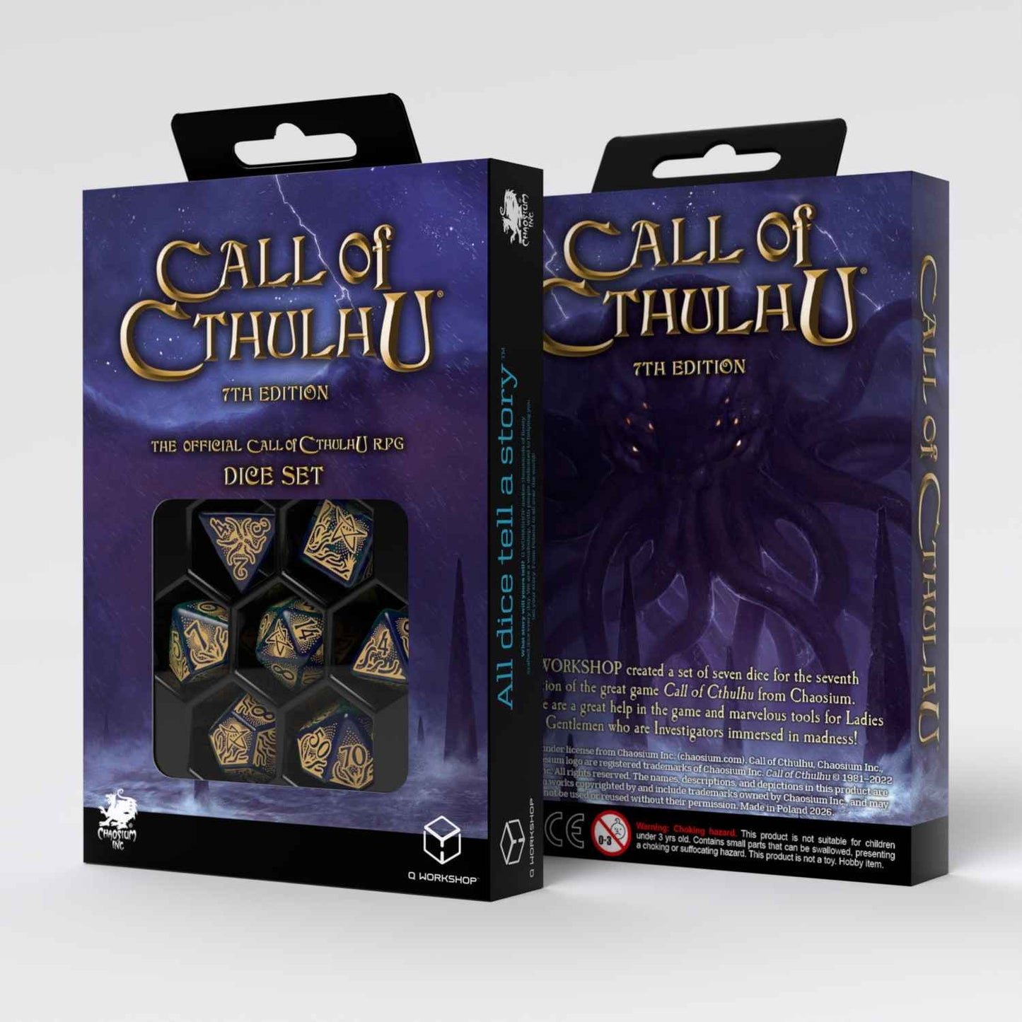 QW - Call of Cthulhu 7th Edition - Blue-green & Gold Dice Set