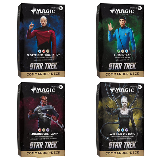 Magic The Gathering – Star Trek - Commander-Deck-Display (4 Decks) - Deutsch