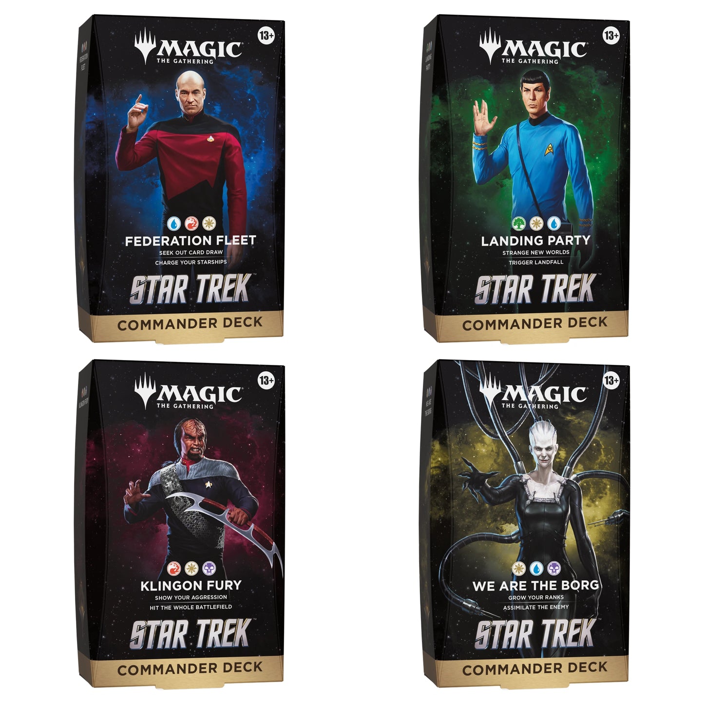 Magic The Gathering – Star Trek - Commander-Deck-Display (4 Decks) - Englisch