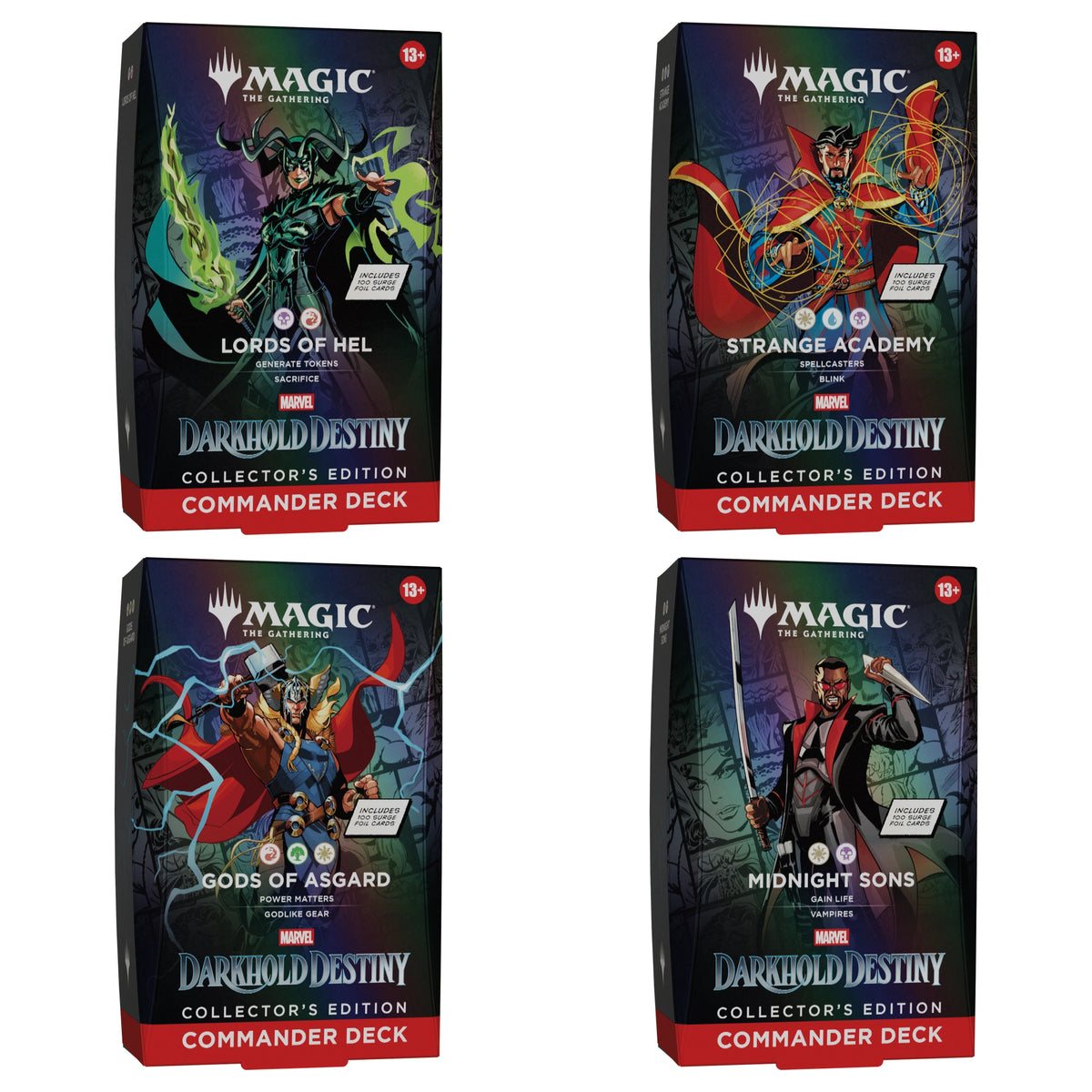 Magic The Gathering - Marvel: Darkhold Destiny - Commander Deck Collector's Edition Set (alle 4 Decks) - Englisch