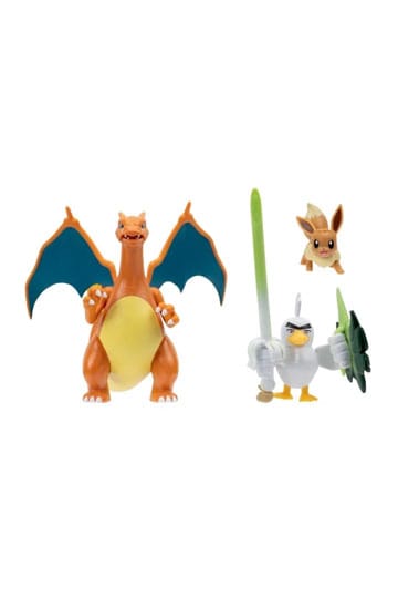 Pokemon -  Figuren 3er - Pack Evoli, Lauchzelot, Glurak