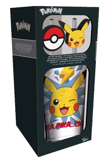 Pokémon - Glas Tumbler mit Trinkhalmen - Pikachu - 485 ml