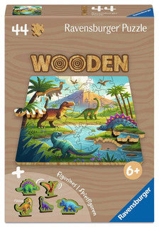 Ravensburger -Dinosaurier Welt -Holzpuzzle 44 Teile -Plus Spielfiguren