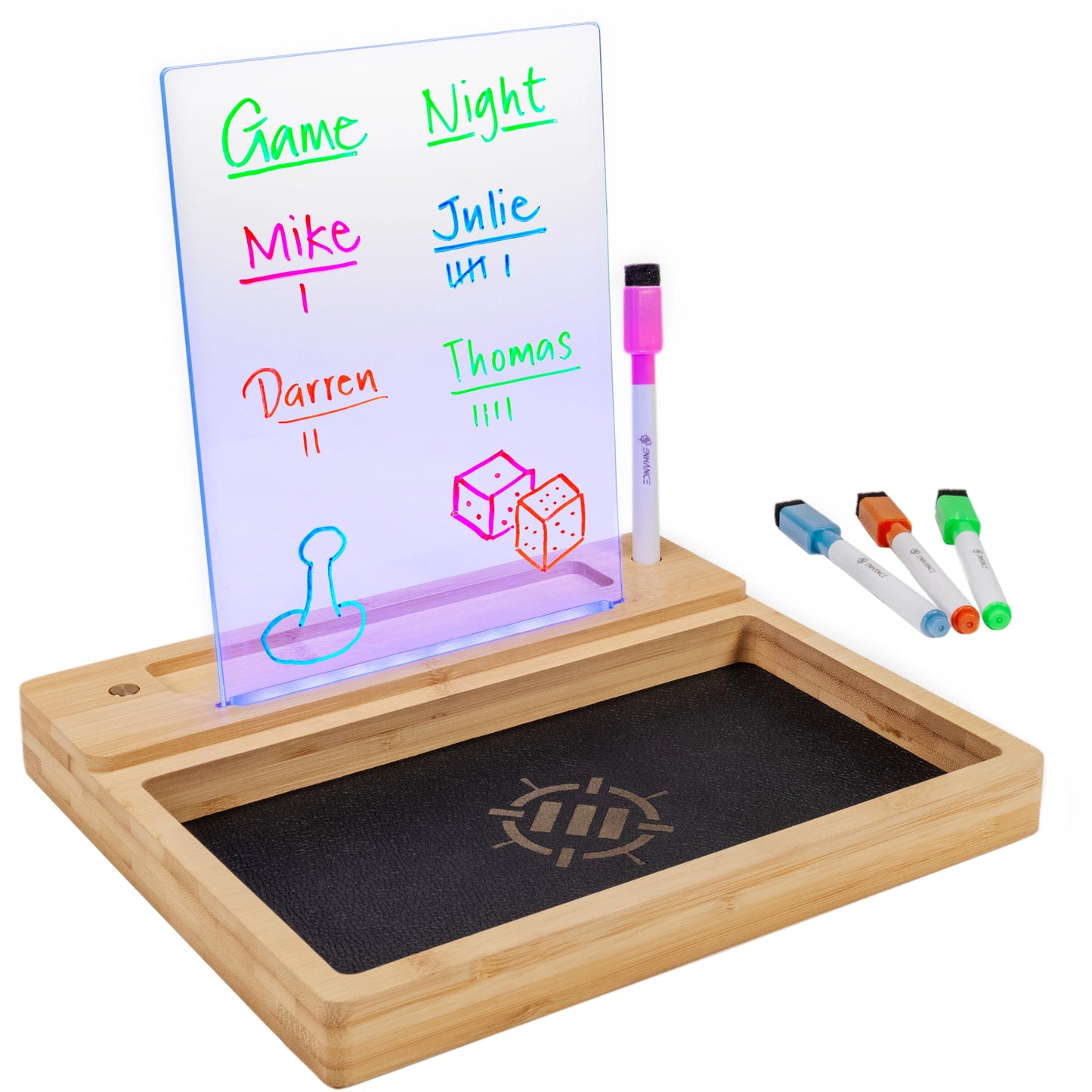 Enhance Gaming - LED Writing Board & Dice Tray