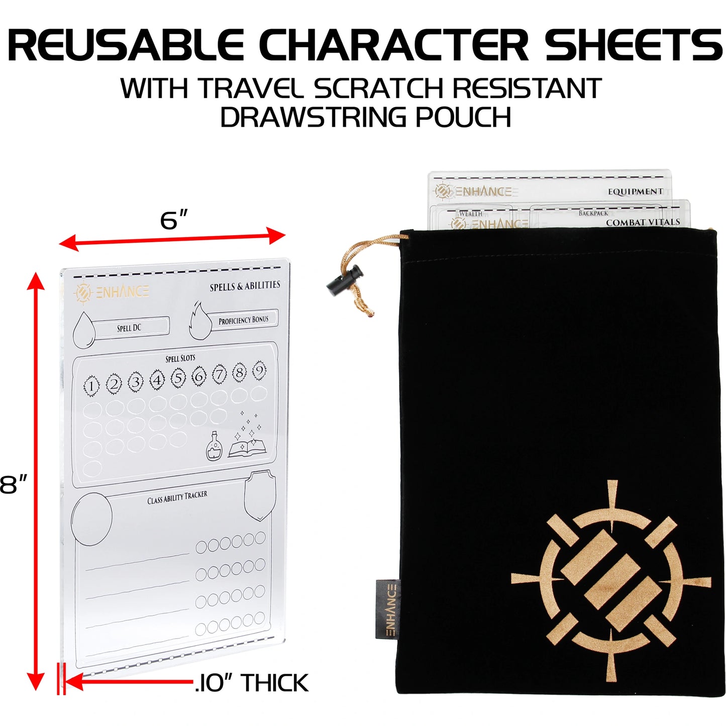 Enhance Gaming - Acrylic Character Sheet Set