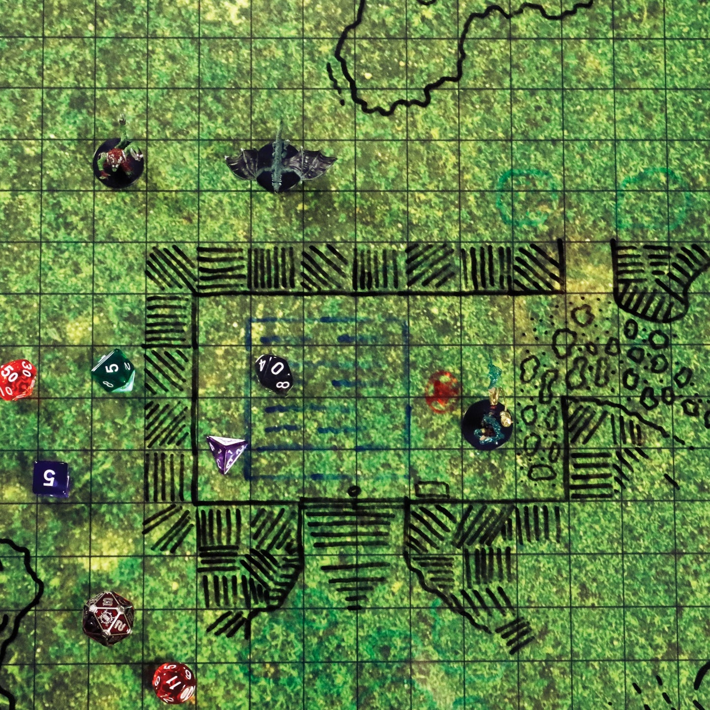 Enhance Gaming - RPG Grid Mat – Grass